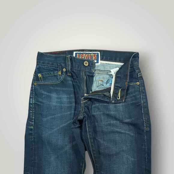 Levis 511 Jeans Mens 29x30 Y2K Skinny Low Rise Whiskered Distressed Dark Wash - Picture 10 of 14